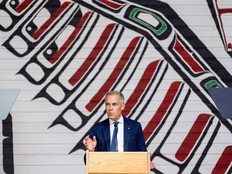 Prime Minister Mark Carney speaks during the First Nations Summit at the Canadian Museum of History in Gatineau, Que., on Thursday, July 17, 2025.
