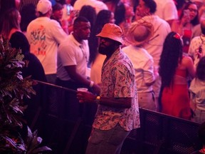 US basketball player LeBron James attends the first show of Puerto Rican singer Bad Bunny’s residencyRicardo ARDUENGO/AFP