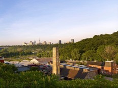 View of downtown Toronto from Evergreen Brickworks.