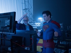 Director James Gunn and David Corenswet