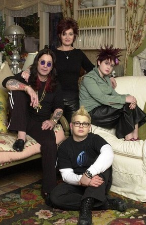 The Osbournes, from left, Ozzy, Sharon, Jack, and Kelly pose in this undated photo.