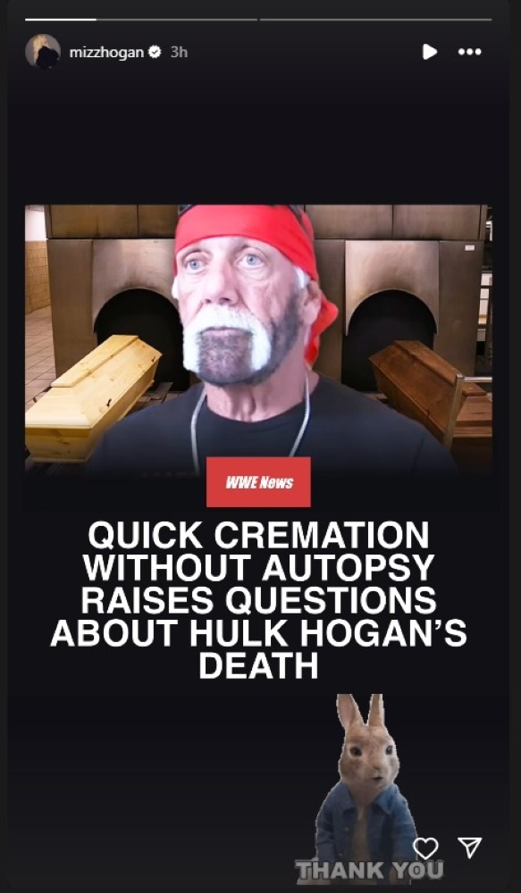 Brooke Hogan shared a post about her late father, Hulk Hogan, on her Instagram Story.
