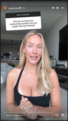Golf influencer Paige Spiranac opened up about her dating life during a recent Instagram Story session.