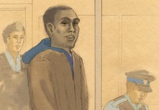 In this courtroom sketch, Christopher Husbands appears in court in Toronto on Monday, June 4, 2012. THE CANADIAN PRESS/Tammy Hoy