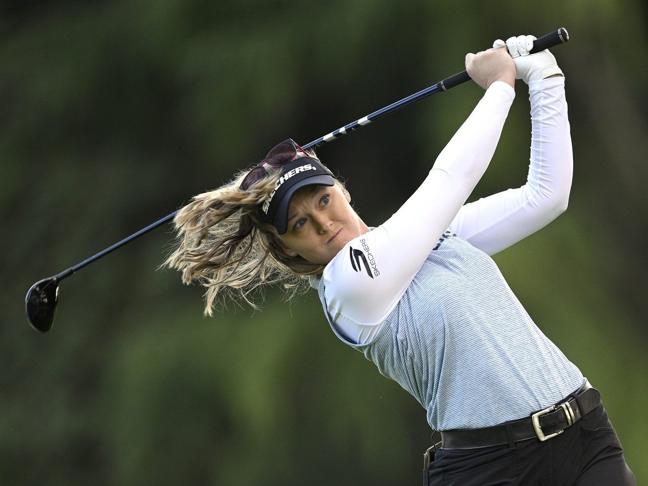 Brooke Henderson hits a drive.