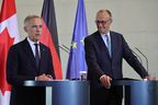 German Chancellor Friedrich Merz and Canadian Prime Minister Mark Carney speak to the media following talks at the Chancellery on August 26, 2025 in Berlin, Germany. (Photo by Omer Messinger/Getty Images)