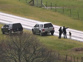 Hundreds of police are searching for an Australian gunman accused of killing two officers. (William WEST/AFP)