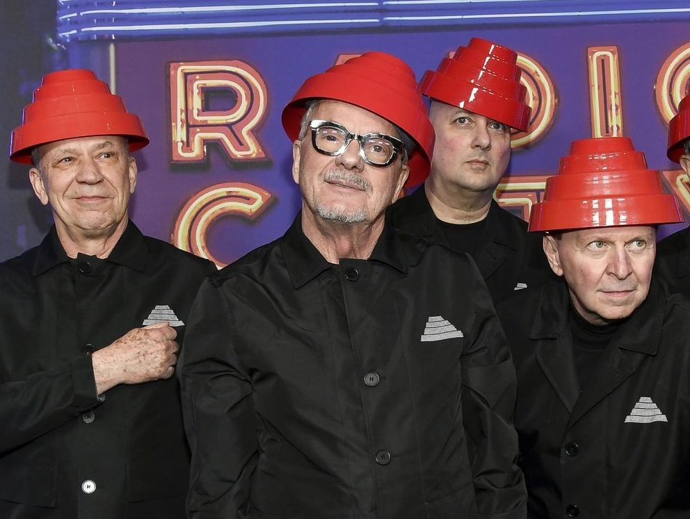 Bob Mothersbaugh, from left, Mark Mothersbaugh, Josh Hager, Gerald Casale from Devo attend the SNL50: The Homecoming Concert on Feb. 14, 2025, in New York.