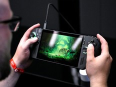 Putting Microsoft's Xbox ROG Ally through the paces at the Gamescom fair in Cologne, Germany