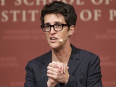MSNBC television anchor Rachel Maddow, host of the Rachel Maddow Show, moderates the "Perspectives on National Security" panel on Oct. 16, 2017, in Cambridge, Mass.