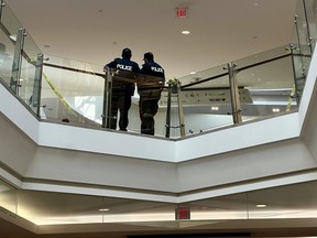 Toronto Police are investigating after a male was found dead in a public washroom inside the Scarborough Town Centre, a mall near McCowan rd. and Hwy. 401, on Thursday, Aug. 21, 2025.