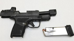 Jesse Schnarr, 33, of Hamilton, faces charges after a stash of drugs, cash and a loaded handgun were allegedly seized in Hamilton on Thursday, July 31, 2025.