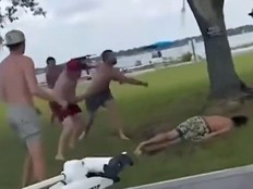 Screenshot of brawl at Floridas Lake Winterset. Eight people were arrested.