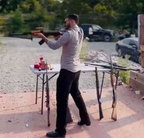 An unidentified individual fires a weapon in MacTier in Georgian Bay Township. SCREEN GRAB