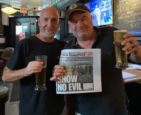 Former New York Post colleagues Gregg Birnbaum, left, and Toronto Sun columnist Brad Hunter. Birnbaum was the Post’s longtime political editor. He unpacks Trump. BRAD HUNTER/ TORONTO SUN