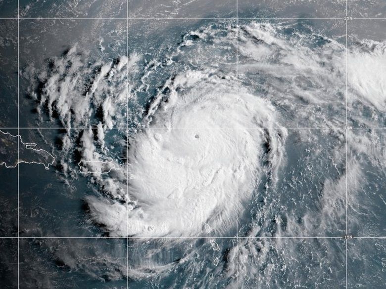 Hurricane Erin explodes in strength to a Category 5 storm