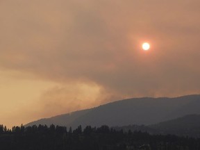 Smoke from the McDougall Creek wildfire in Kelowna, British Columbia, in 2023.