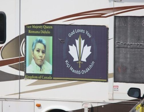 Sixteen people, including “Queen of Canada” Romana Didulo, were arrested in Richmound, Sask. early Wednesday morning, say RCMP. Supplied by Jenny Hagan, West Central Online.