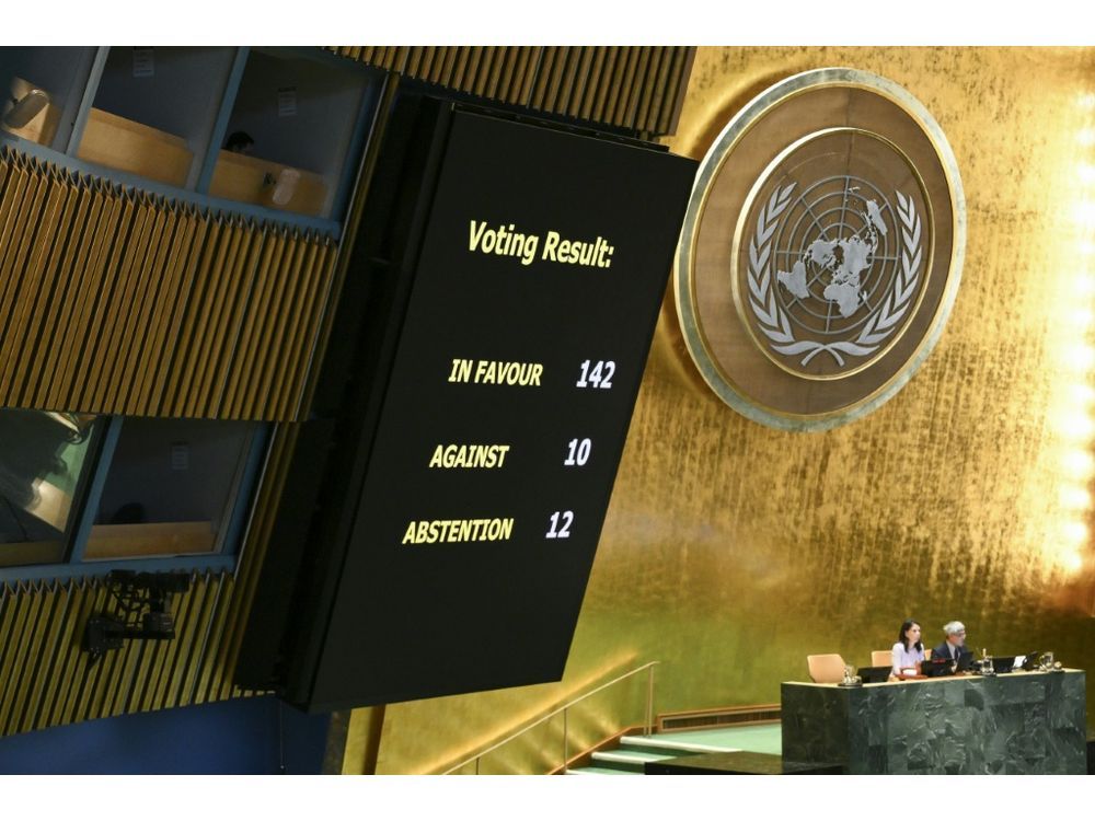UN member states voted overwhelmingly this week to back a two-state solution to the Israeli-Palestinian conflict. (ANGELA WEISS/AFP)