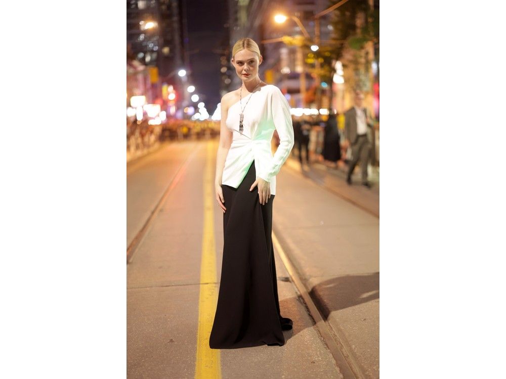 Elle Fanning attends the premiere of "Sentimental Value" during the 2025 Toronto International Film Festival at Princess of Wales Theatre on Sept. 4, 2025 in Toronto.