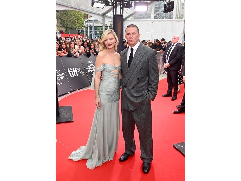 Kirsten Dunst and Channing Tatum attend the "Roofman" world premiere at the 2025 Toronto International Film Festival at Roy Thomson Hall on Sept .6, 2025, in Toronto.