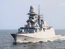 This unlocated and undated handout picture released by the Italian Navy (Marina Militare) shows the Italian frigate Virginio Fasan (F 591) at sea. Italy's Defence Minister Guido Crosetto sent the navy frigate to assist a Gaza-bound flotilla on Sept. 24, 2025, after organizers said several of their boats had been targeted by multiple drones off Greece.