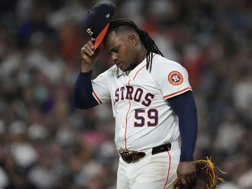 Astros ace Framber Valdez apologizes after nailing catcher in the chest with a pitch