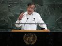 President of Colombia Gustavo Petro Urrego addresses the 80th session of the United Nations General Assembly, Tuesday, Sept. 23, 2025, at UN headquarters.