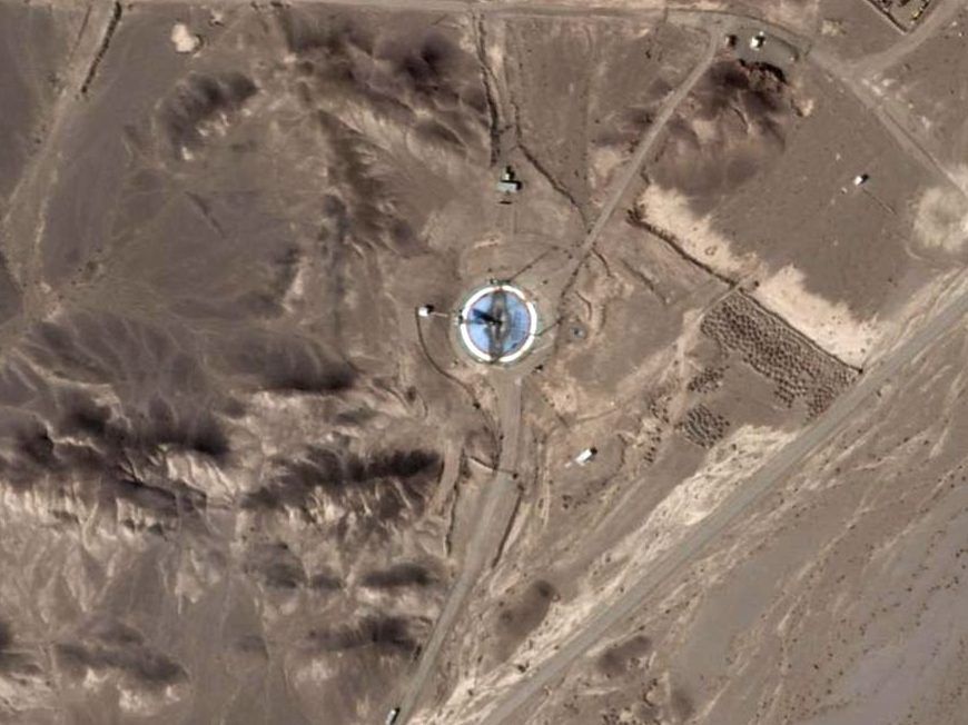 This satellite image taken by Planet Labs PBC shows the burnt-out launch pad of Iran's Imam Khomeini Cosmodrome in Semnan province, Iran, on Wednesday, September 24, 2025.