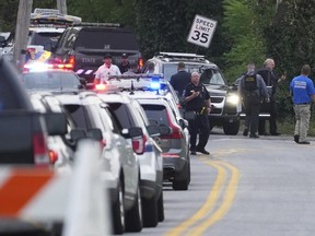First responders work the scene of a fatal shooting.