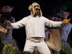 Bad Bunny performs during the final concert of his summer residency in his homeland at the Coliseo de Puerto Rico Jose Miguel Agrelot, in San Juan, Puerto Rico, Saturday, Sept. 20, 2025.