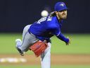 Kuvshin Blue Jays Kevin Gausman throws against the rays of Tampa -Bay during the first inning on Wednesday, September 17, 2025, in Tampa, Florida.