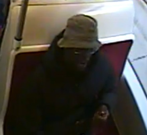 An image from Toronto Police of a suspect sought in an alleged assault February 10, 2025 in the Carlton and Yonge Sts. area.