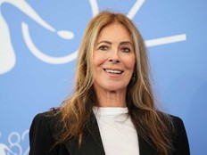 Director Kathryn Bigelow poses for photographers at the photo call for the film 'A House of Dynamite' during the 82nd edition of the Venice Film Festival in Venice, Italy, on Tuesday, Sept. 2, 2025
