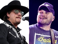 Singer Gavin Adcock, left, and Zach Bryan