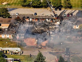 Emergency brigades react to the shooting and fire in the Church of Jesus Christ of the Saints of the last days, to the Grand Blanca, Michigan, September 28, 2025.