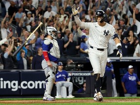 Aaron Judge of the New York Yankees celebrates