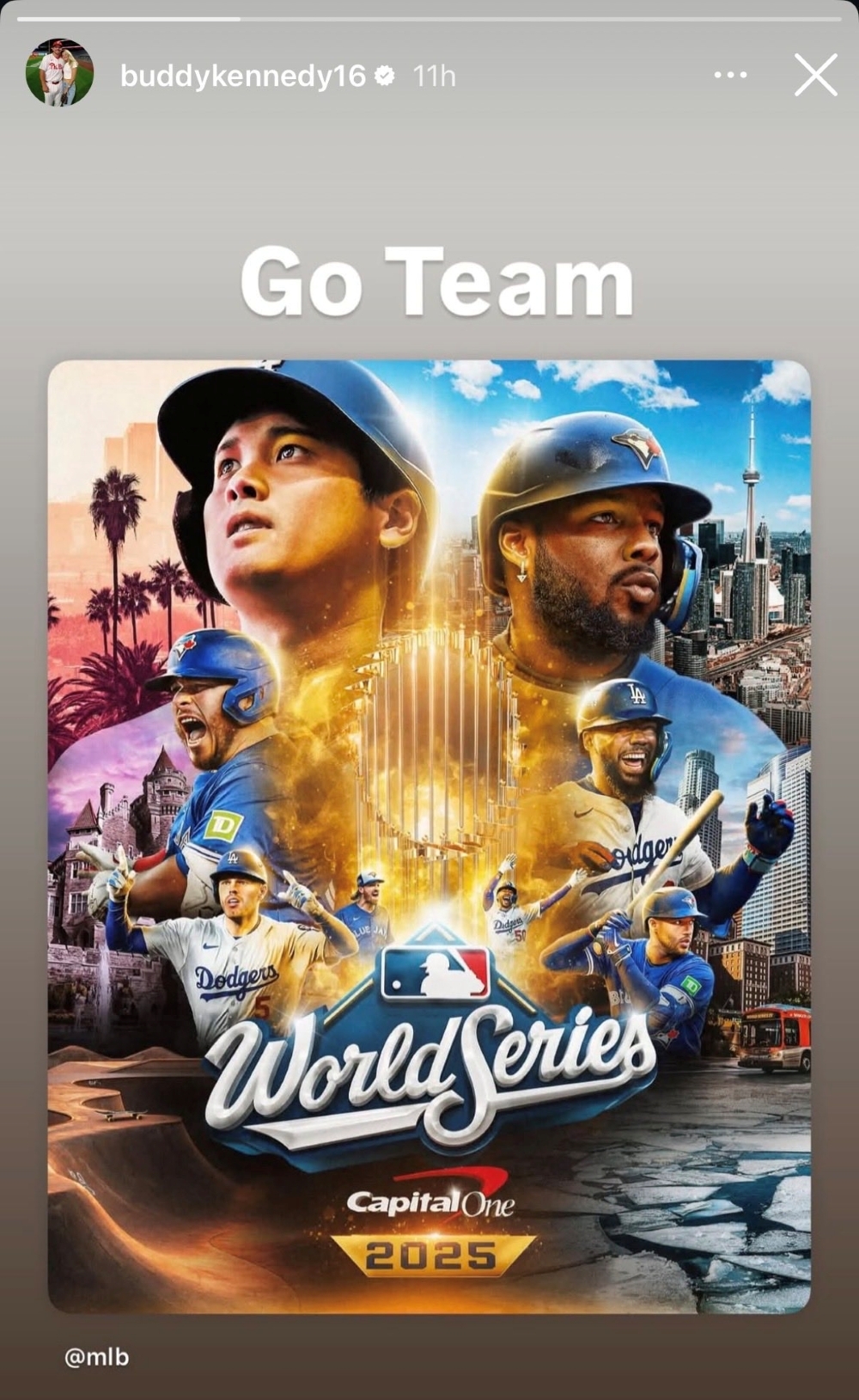 Minor league infielder Buddy Kennedy's post on Instagram.