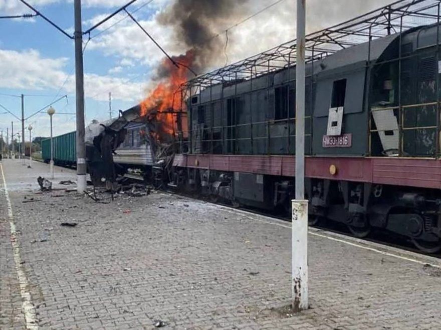 At least 1 dead, dozens injured as Russian drones strike a Ukrainian railway station