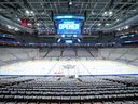 General view of Scotiabank Arena prior to the NHL game between the Toronto Maple Leafs and Montreal Canadiens at Scotiabank Arena on October 8, 2025 in Toronto, Ontario, Canada.