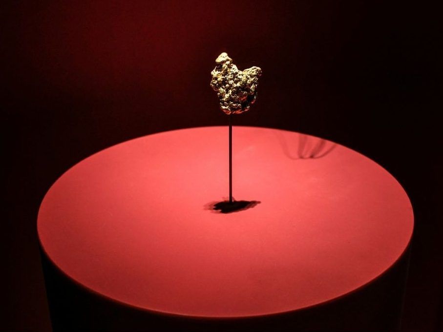 A gold nugget on display at the museum in 2020.