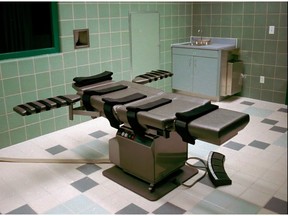 FILE - The interior of the U.S. Penitentiary execution room is seen March 22, 1995, in Terre Haute, Ind.
