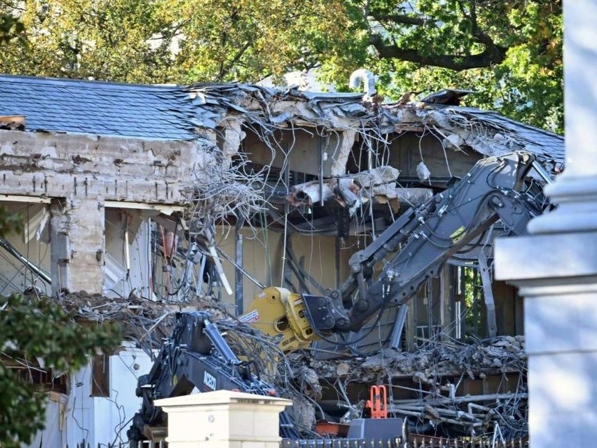 Trump demolishes part of White House's East Wing for new $250M ballroom
