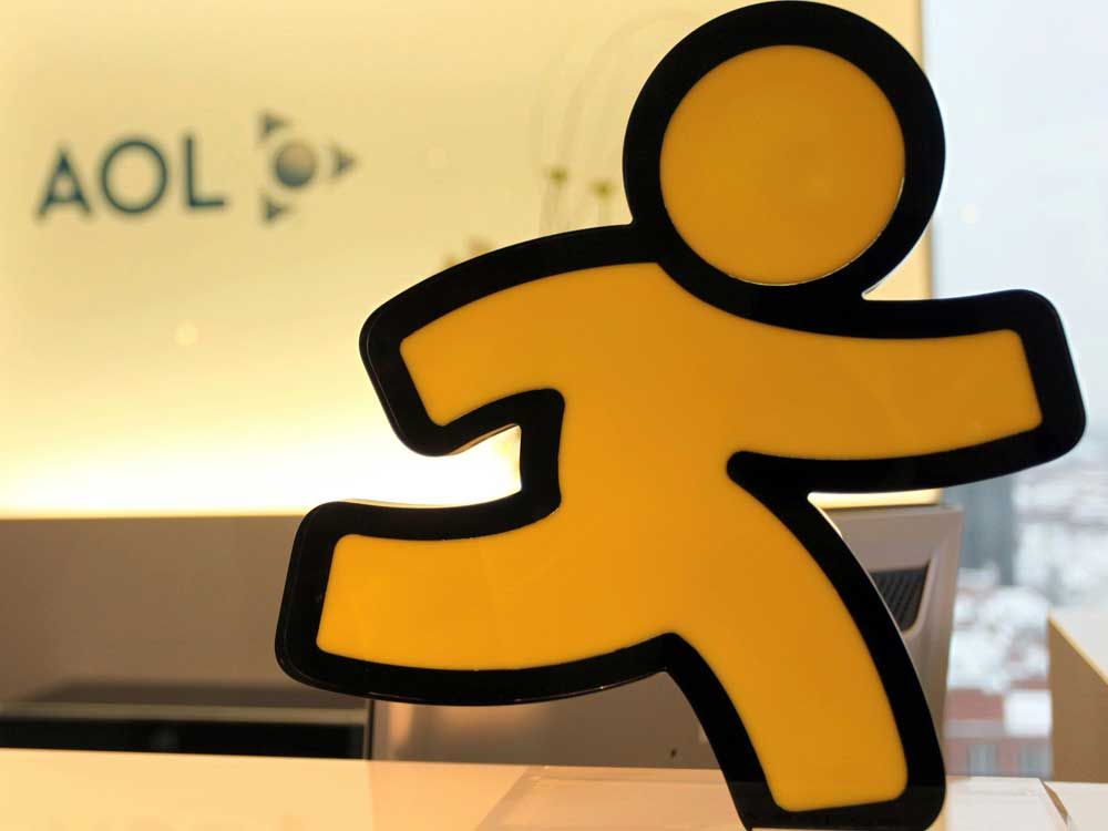 The AOL logo can be seen in the office of the company in Hamburg, Germany, January 12, 2010.
