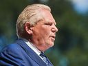 Ontario Premier Doug Ford speaks at a press conference in Kitchener, Ont., on Tuesday, Sept. 2, 2025. THE CANADIAN PRESS/Sammy Kogan