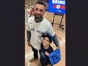 Maverick “Mavi” Valle, 9, poses with former Blue Jays star Kevin Pillar after recently hitting a double the Fall Classic Legacy Initiative at Variety Village in Scarborough.