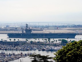 USS Nimitz leaves San Diego Bay, August 19, 2023.