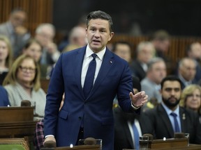 Conservative leader Pierre Poilievre during question period in Ottawa, October 9, 2025.