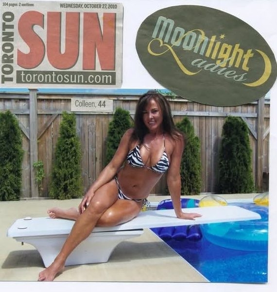 Colleen Sauve, now 59 years old, appeared in the Toronto Sun as a Sunshine Girl five times with her first photo featured on Nov. 25, 1993. She was also featured in a Sunshine Girl Calendar, as one of the Sun’s Moonlight ladies, and on the covers of Muscle Mag and Oxygen magazines.  Colleen Sauve, now 59 years old, appeared in the Toronto Sun as a Sunshine Girl five times with her first photo featured on Nov. 25, 1993. She was also featured in a Sunshine Girl Calendar, as one of the Sun’s Moonlight ladies, and on the covers of Muscle Mag and Oxygen magazines.