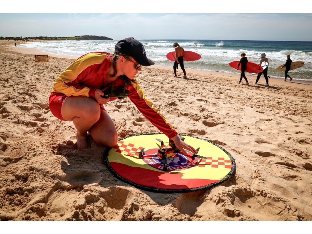 Surf lifesavers deploy drones to spot sharks off the beaches of New South Wales. (DAVID GRAY/AFP)  Surf lifesavers deploy drones to spot sharks off the beaches of New South Wales. (DAVID GRAY/AFP)